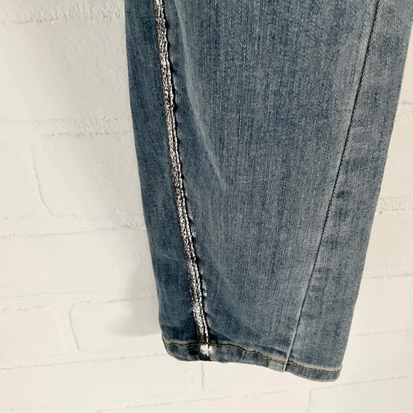 Anthropologie x Sandwich Denim jeans Y2K Comfort fit Silver stripes Mid wash 2 - Picture 10 of 13